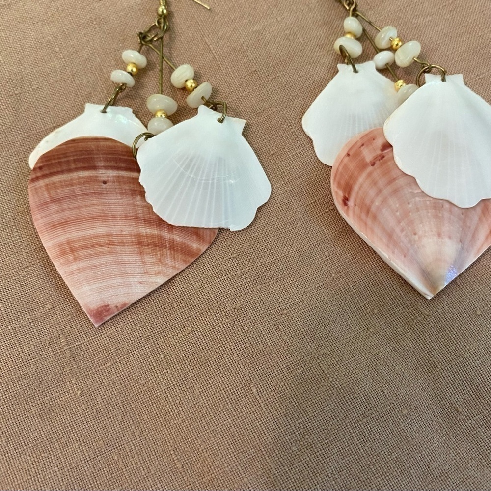 Statement Earrings Beachy Shell Earrings Beach Ba… - image 3